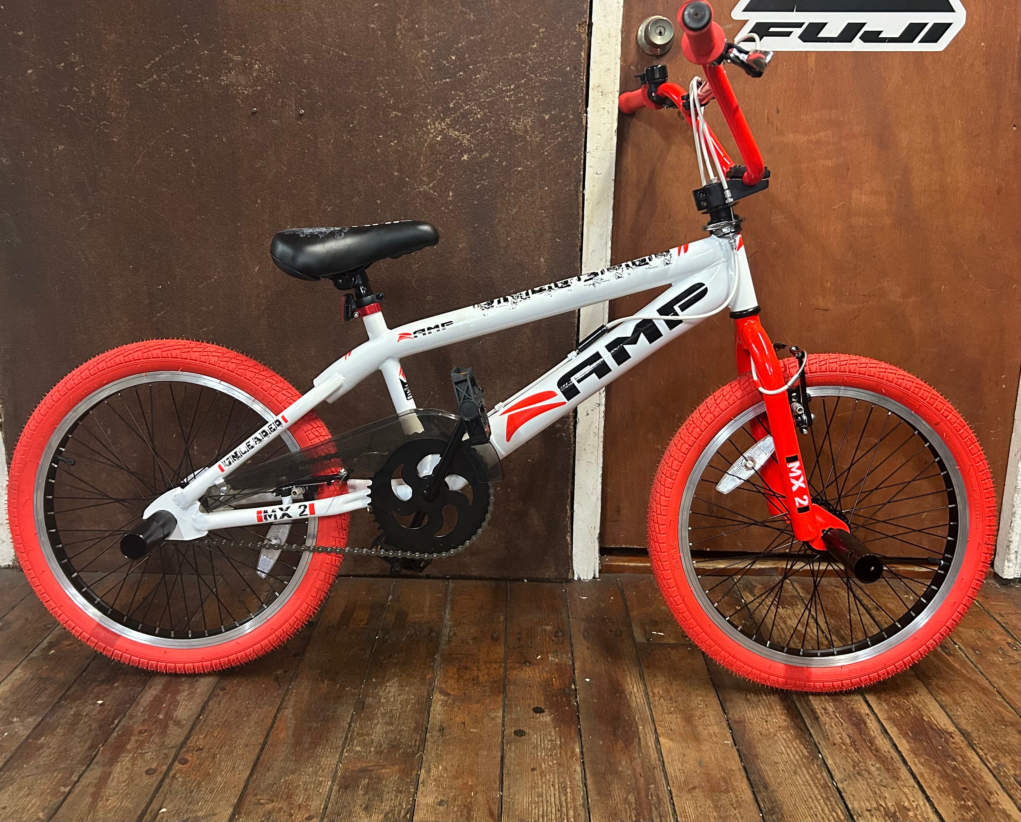 Red and white bmx bike sale